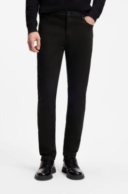 Extra slim-fit jeans van zwart-op-zwart stretchdenim, Zwart