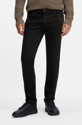 Tiefschwarze Extra Slim-Fit Jeans aus Stretch-Denim, Schwarz