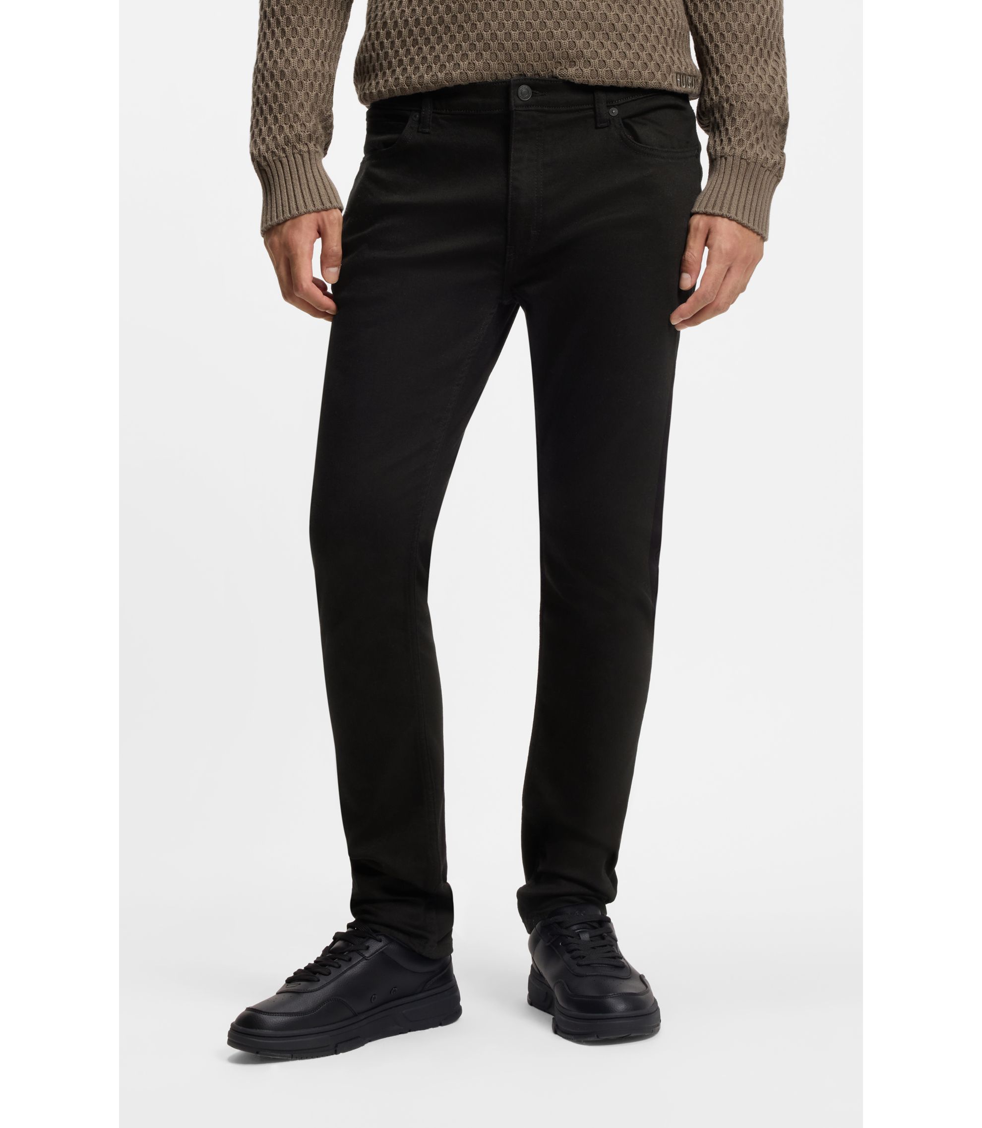 Tiefschwarze Extra Slim-Fit Jeans aus Stretch-Denim