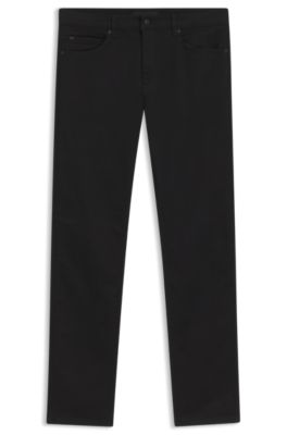 Slim-fit jeans in ultra-black stretch denim, Black