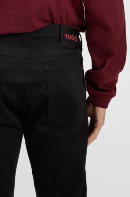 Slim-fit jeans in ultra-black stretch denim, Black