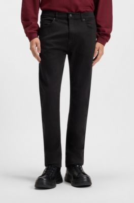 Slim-fit jeans in ultra-black stretch denim, Black