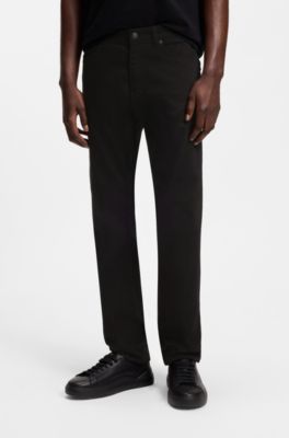 Slim-fit jeans in ultra-black stretch denim, Black
