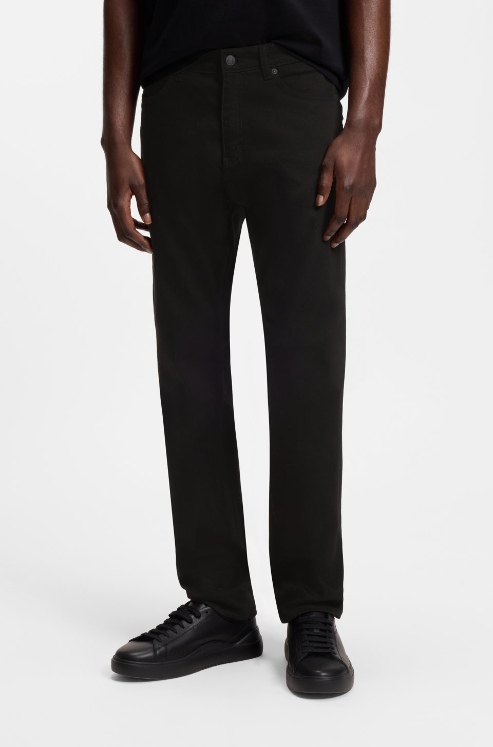Slim-fit jeans in super-black stretch denim