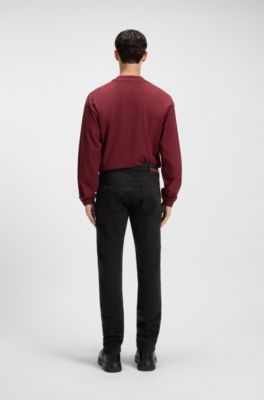 Slim-fit jeans in ultra-black stretch denim, Black