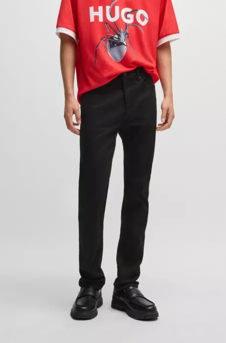 Slim-fit jeans in ultra-black stretch denim