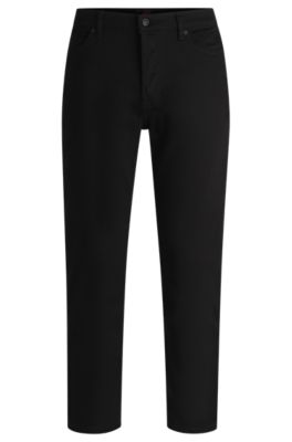 Tapered-fit jeans in ultra-black stretch denim, Black