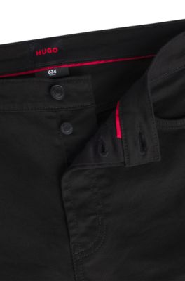 Tapered-fit jeans in ultra-black stretch denim, Black