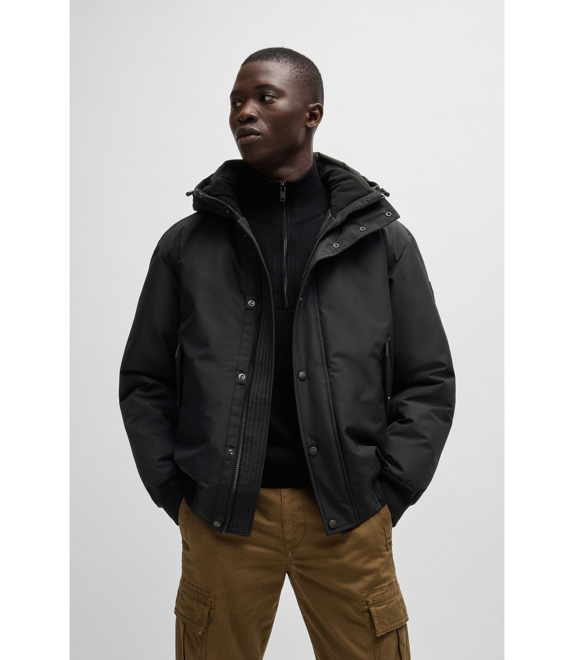 BOSS - Water-repellent parka jacket with polar-fleece collar BOSS - Water-repellent parka jacket with polar-fleece collar