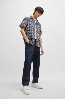 HUGO - Sneakers aus Leder mit Schnürung und Logo an der  