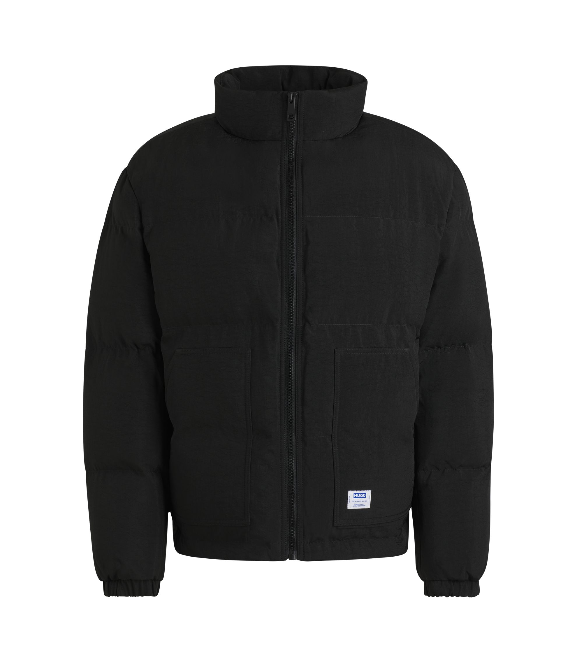 Wasserabweisende Regular-Fit Steppjacke mit Logo-Label