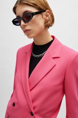 HUGO - リラックスフィット ジャケット ダブルブレスト - ピンク