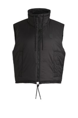 HUGO - Water-repellent gilet with smiley-face logo badge