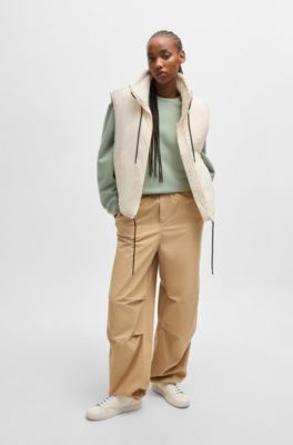 Water-repellent gilet with Happy HUGO patch, Natural