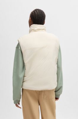 Water-repellent gilet with Happy HUGO patch, Natural