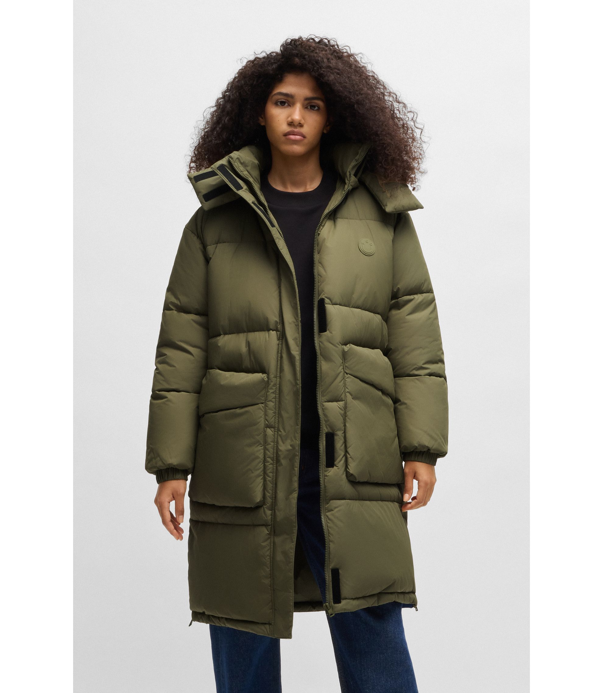 Hugo Boss 美品　ダークグリーン　オリーブ　カーキ　レザー ジャケット Hugo Boss 美品ダークグリーンオリーブカーキレザー ジャケット