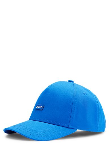 Cotton-twill cap with blue logo patch, Light Blue