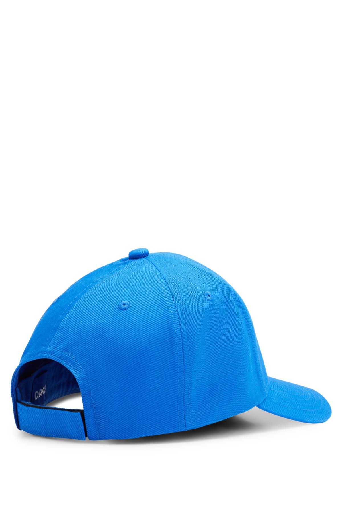 Cotton-twill cap with blue logo patch, Light Blue