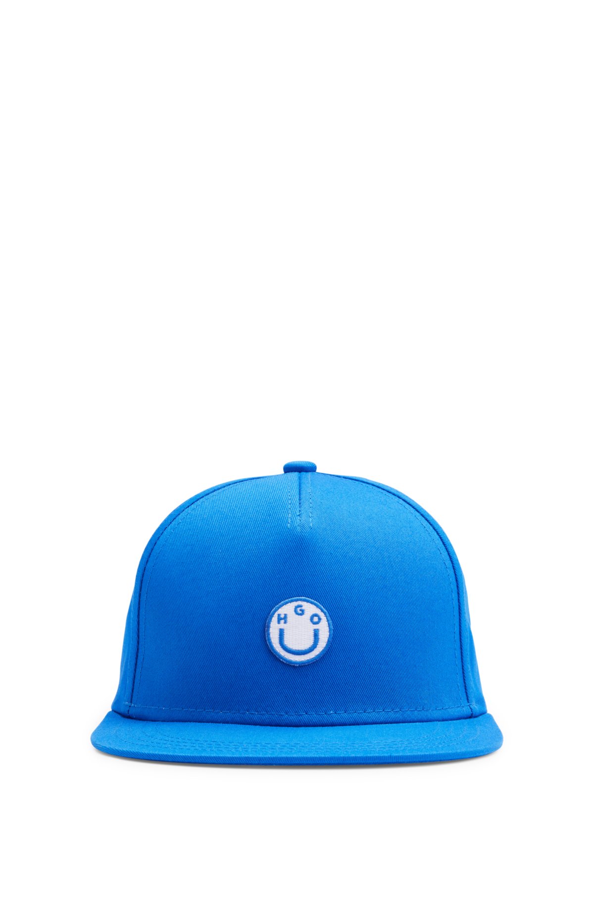 Cotton-twill cap with new embroidered logo patch, Blue