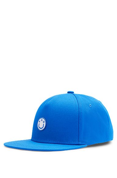 Cap aus Baumwoll-Twill mit neuem Logo-Aufnäher mit Stickerei, Blau