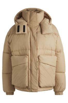 Padded jacket with detachable hood, Light Beige