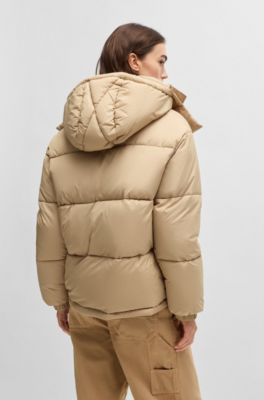 HUGO - パデッドジャケット デタッチャブルフード - ライトベージュ