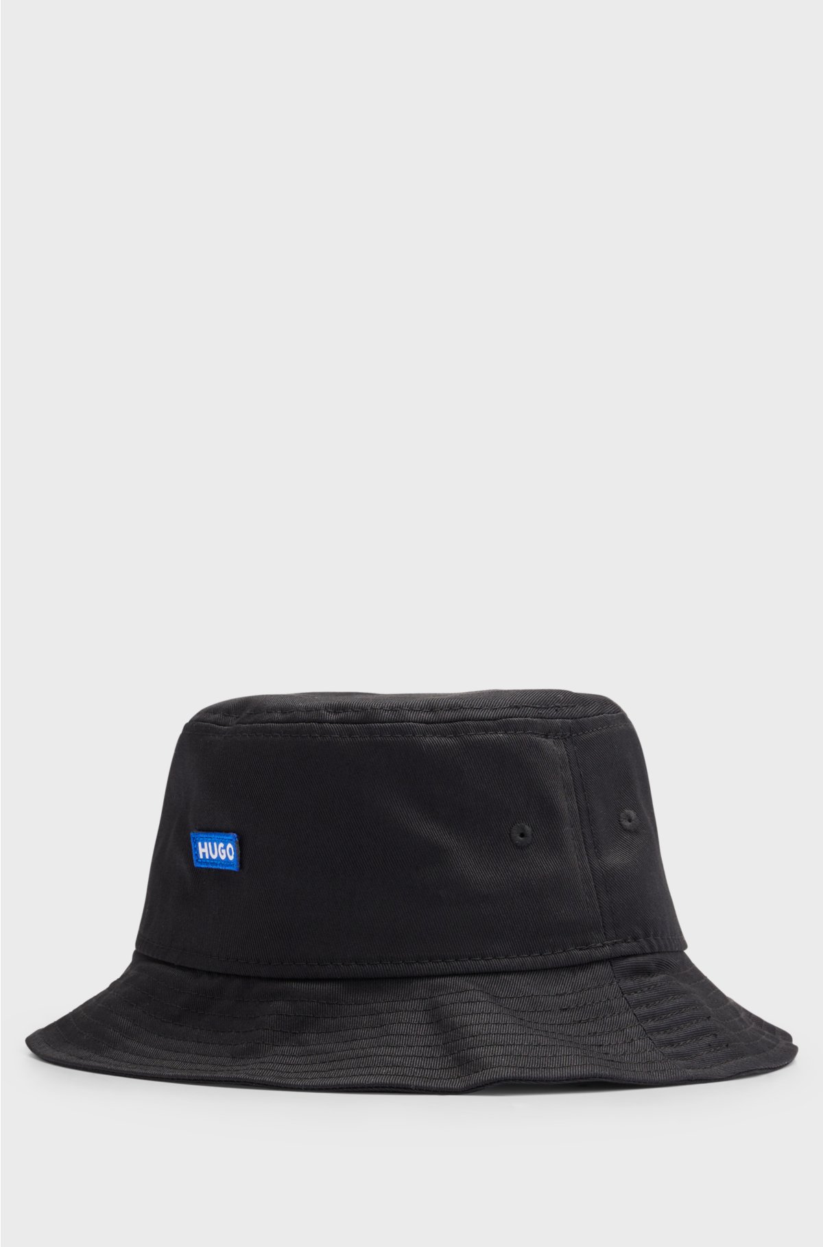 HUGO - Cotton-twill all-gender bucket hat with logo patch
