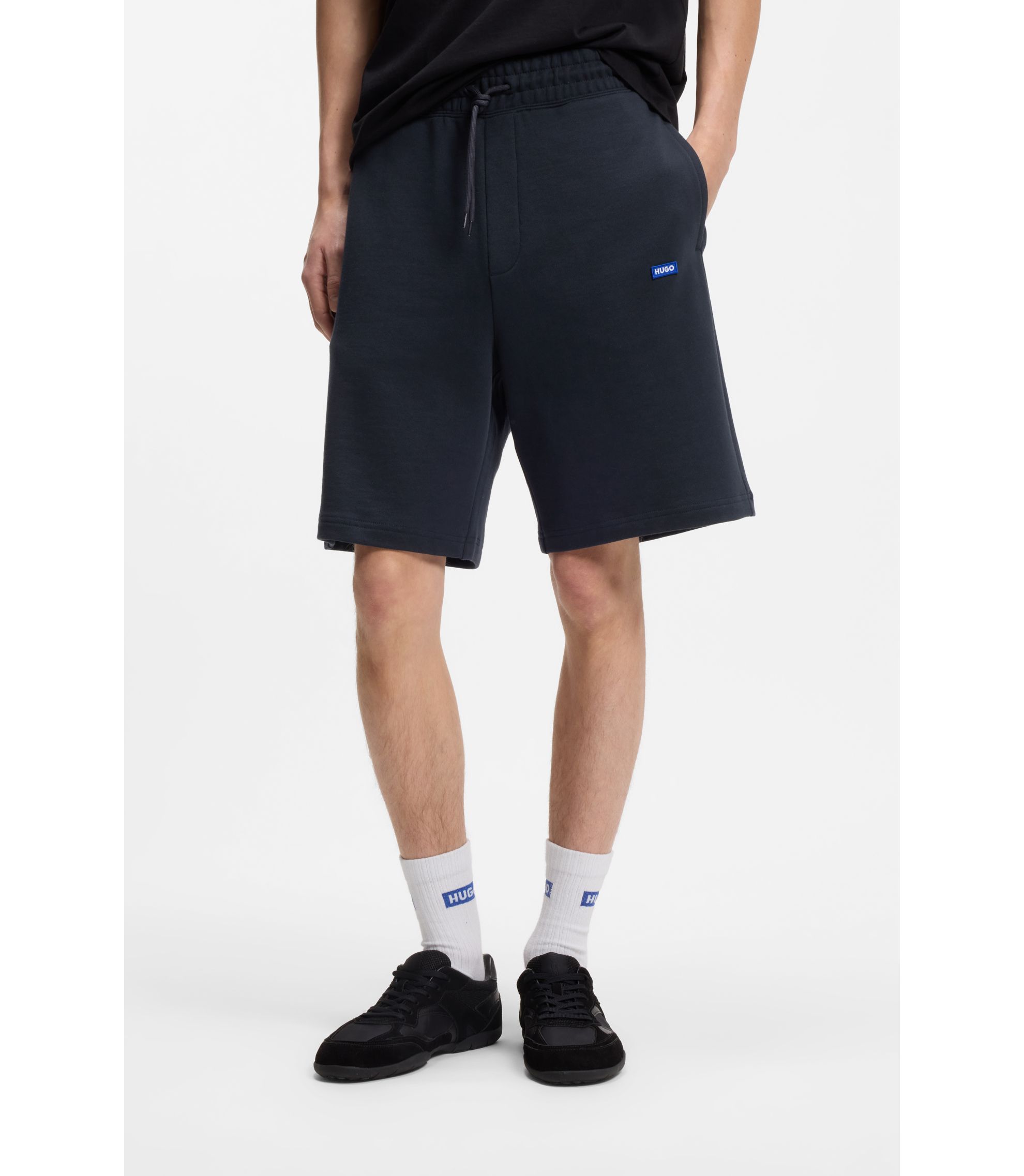 Shorts aus Baumwoll-Terry mit Logo-Patch