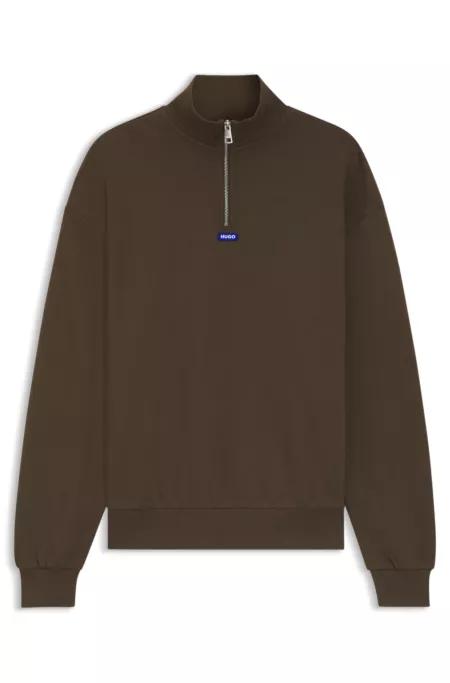 Sudadera de algodón con cremallera en el cuello