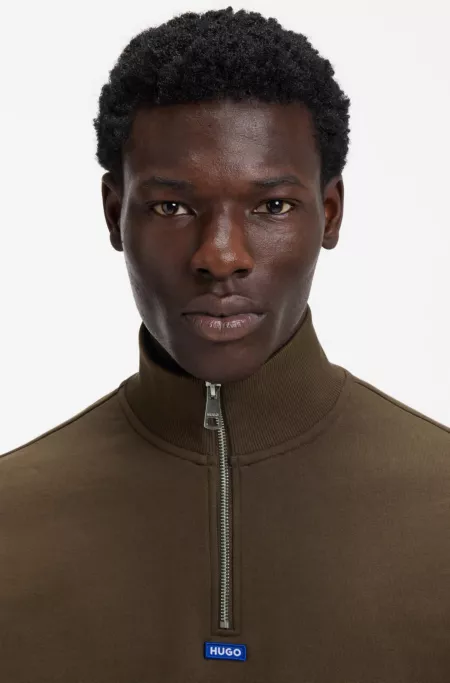 Cotton-terry sweatshirt with logo patch