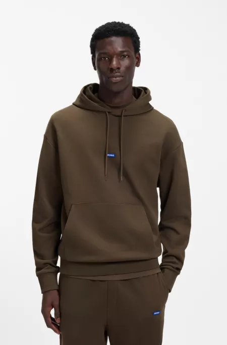 Cotton-terry tracksuit with blue logo labels