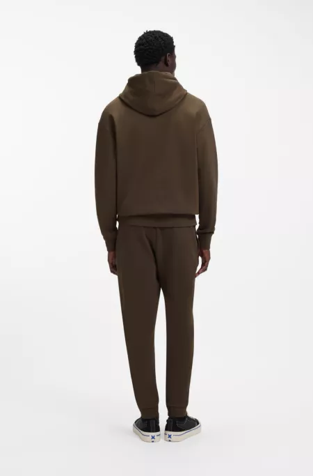 Cotton-terry tracksuit with blue logo labels