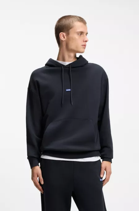 Cotton-terry tracksuit with blue logo labels