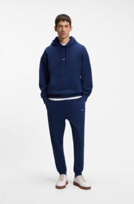 Conjunto de ch&aacute;ndal de algod&oacute;n con aplique azul con logo, Azul oscuro