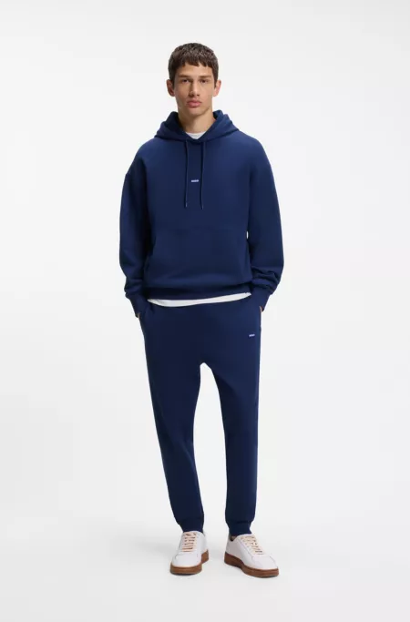 Cotton tracksuit set with blue logo patch