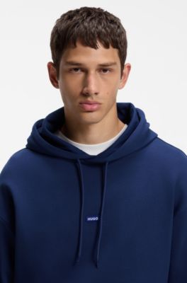 Conjunto de ch&aacute;ndal de algod&oacute;n con aplique azul con logo, Azul oscuro