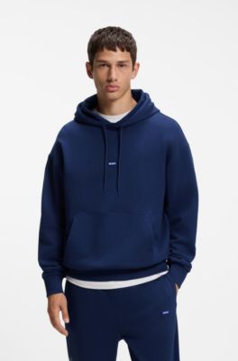 Conjunto de ch&aacute;ndal de algod&oacute;n con aplique azul con logo, Azul oscuro