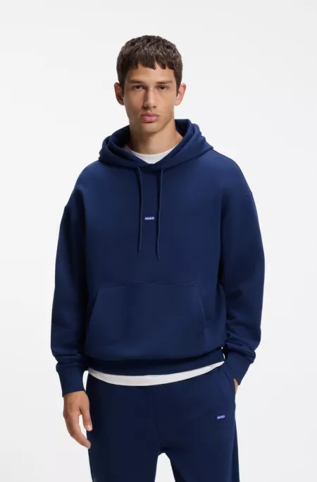 Cotton tracksuit set with blue logo patch