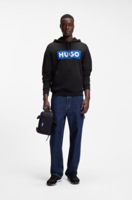 Cotton-terry hoodie with rectangle logo print 2