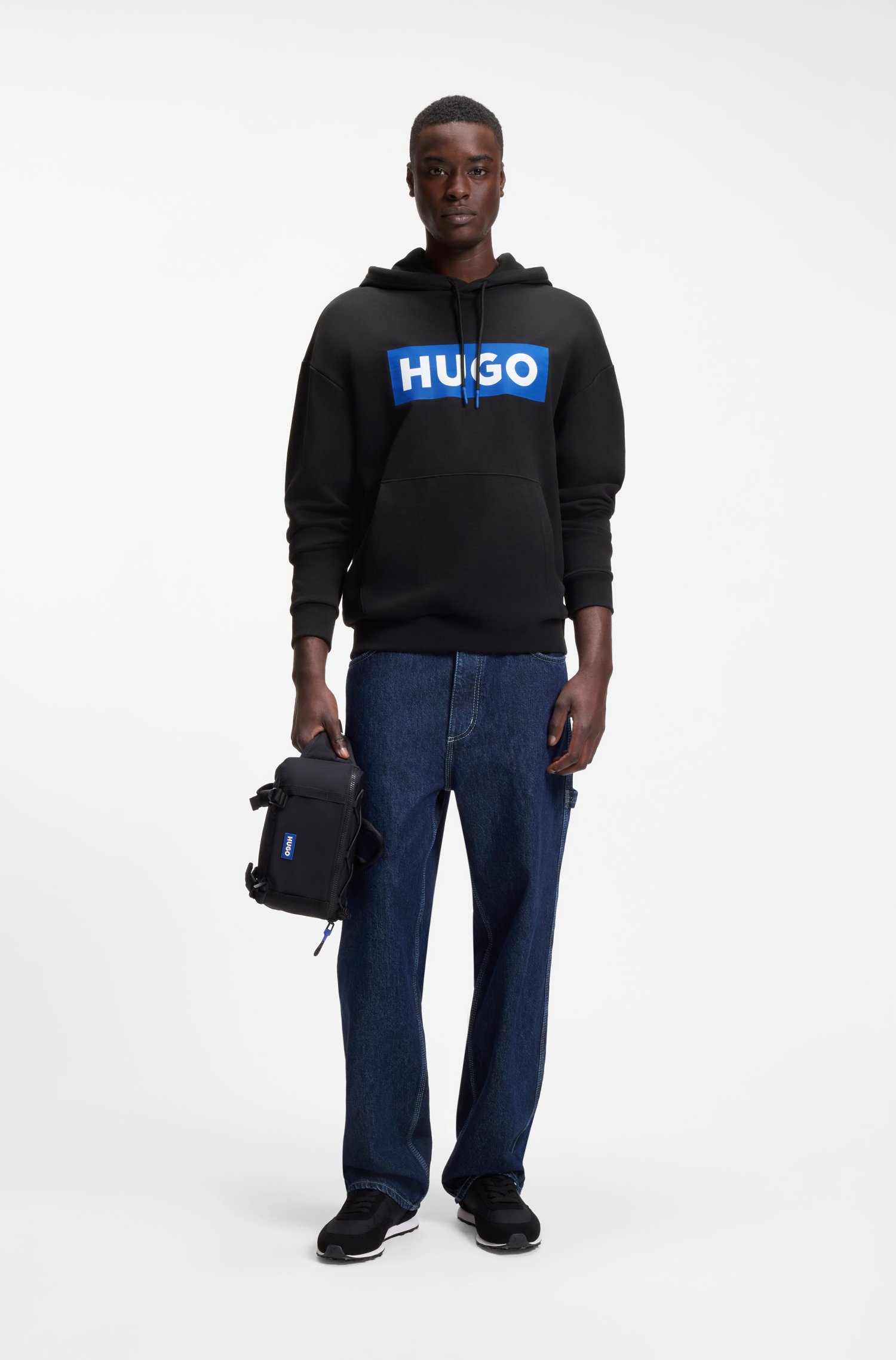 Hugo Sweatshirt 'Nalves' azur / svart herr – bild 3