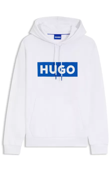 Regular-fit hoodie in cotton terry with logo print