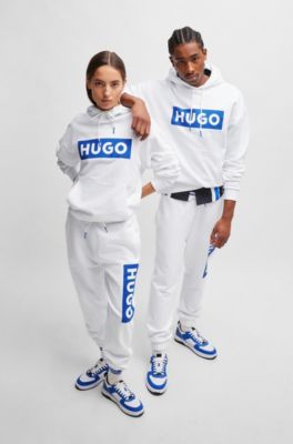 HUGO Regularfit hoodie in French terry with logo print