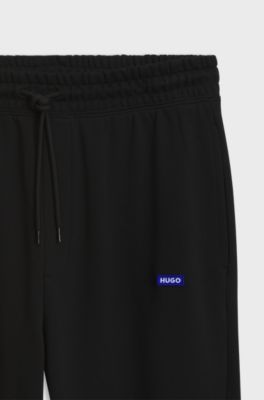 Regular-fit tracksuit bottoms in French-terry cotton, Black