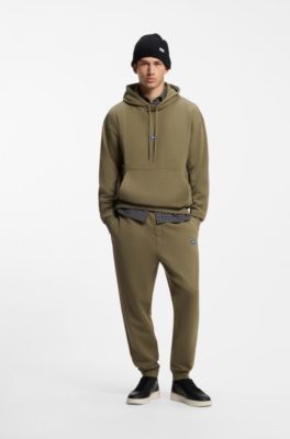 Regular-fit tracksuit bottoms in French-terry cotton, Olive