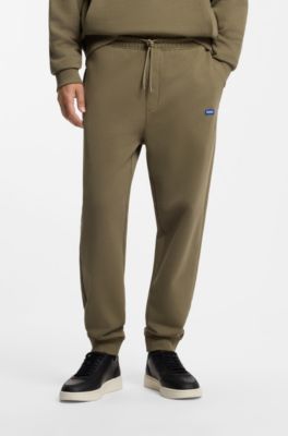 Regular-fit tracksuit bottoms in French-terry cotton, Olive