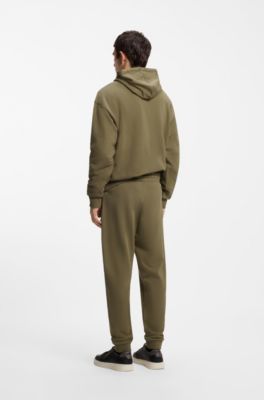 Regular-fit tracksuit bottoms in French-terry cotton, Olive