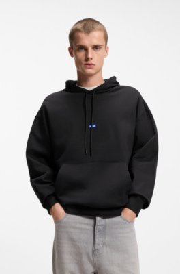Cotton-terry hoodie with logo badge
