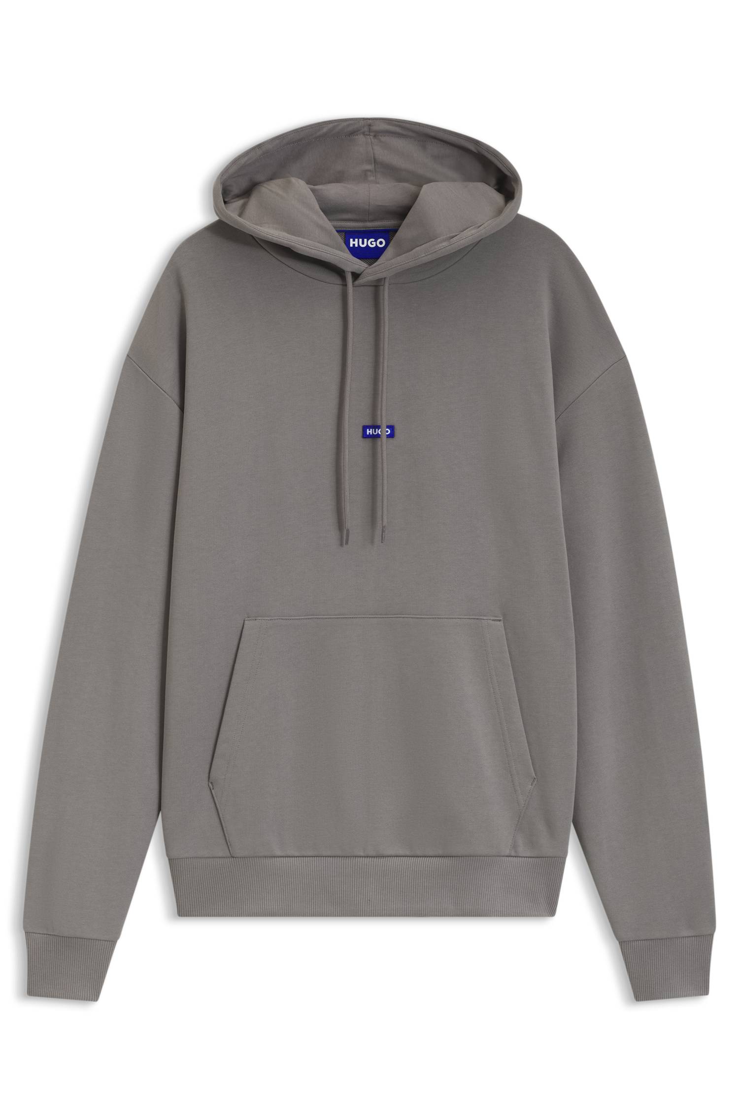 Hugo Cotton-terry hoodie with logo badge herr – bild 4