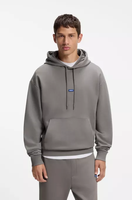 Cotton-terry hoodie with logo badge