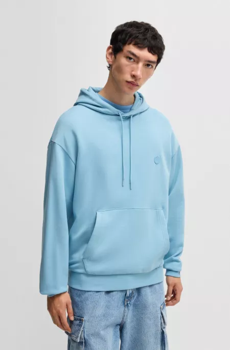 Cotton-terry hoodie with Happy HUGO logo